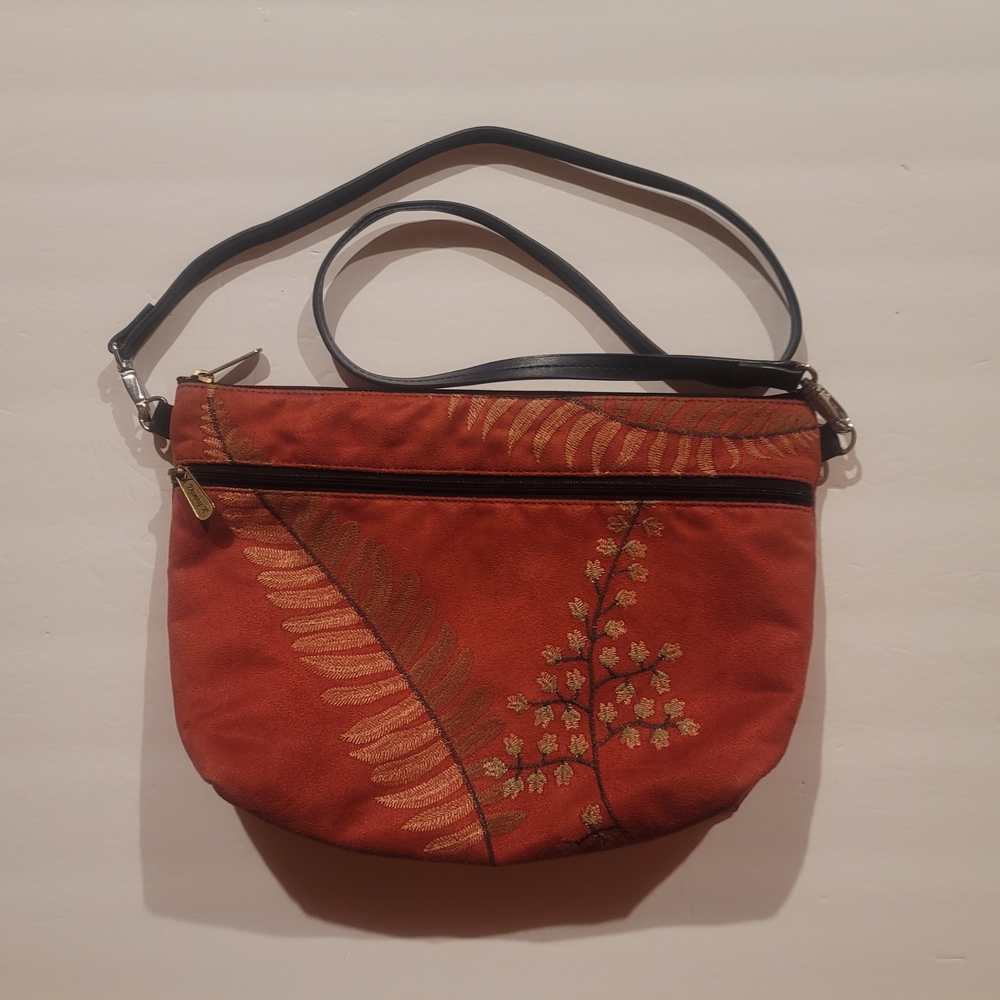 Danny K. Suede Crossbody Bag Size 12x9 Strap 40" Not Adjustable